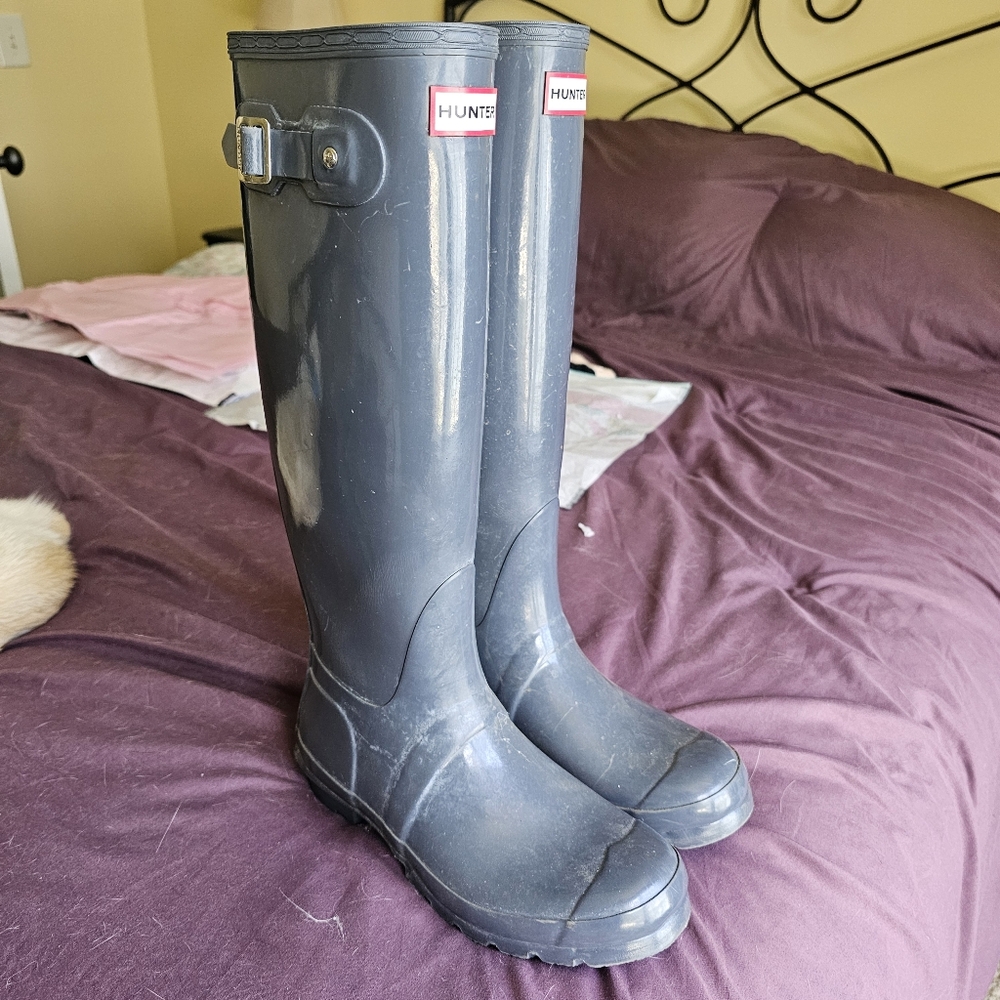 Hunter Gray Tall Rain Boots